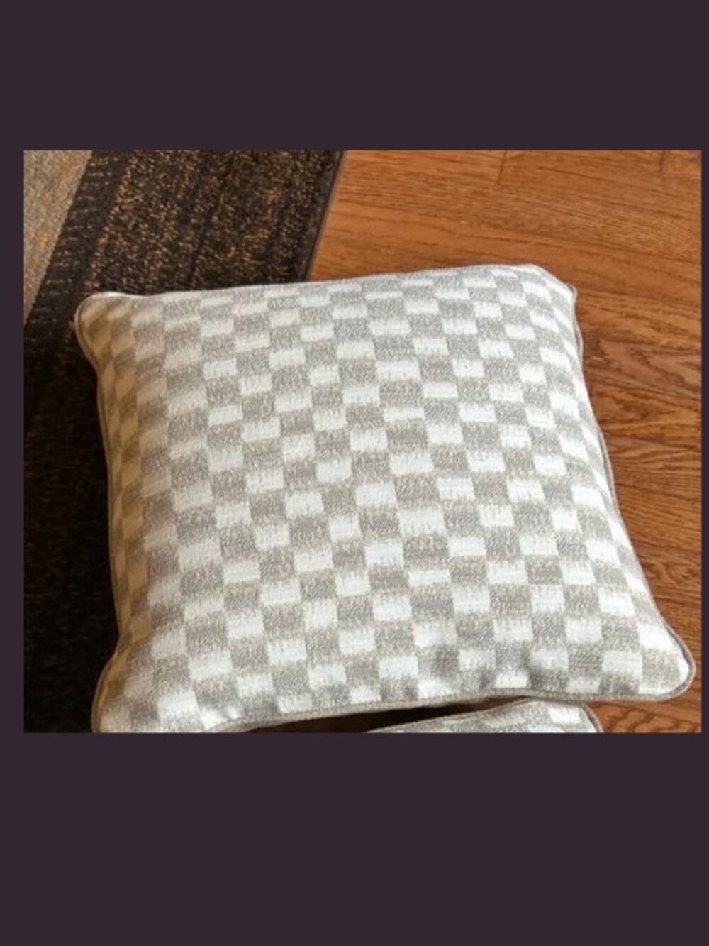 Ashley furniture Chenille Jacquard Checkered Throw Pillow